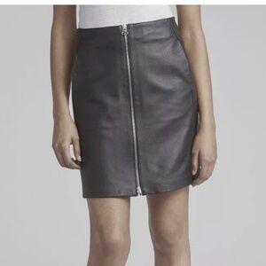NWT Rag & Bone Heidi Leather Skirt Size 28 / 6 Black Zip Front Mini